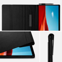 Spigen Stand Folio Designed For Surface Pro X Case With Pen Holder (2021/2020/2019), Black