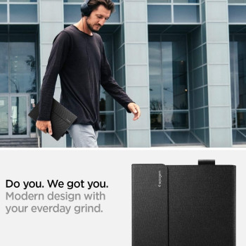 Spigen Stand Folio Designed For Surface Pro X Case With Pen Holder (2021/2020/2019), Black