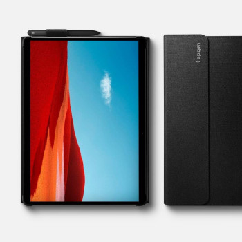 Spigen Stand Folio Designed For Surface Pro X Case With Pen Holder (2021/2020/2019), Black