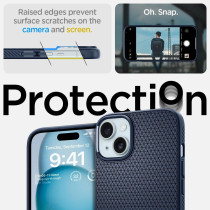 Spigen Liquid Air Armor Designed For iPhone 15 Case (2023), Military-Grade Protection, Navy Blue