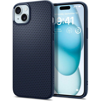 Spigen Liquid Air Armor Designed For iPhone 15 Case (2023), Military-Grade Protection, Navy Blue