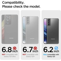 Spigen Tempered Glass Screen Protector Glas Tr Ez Fit, Designed For Galaxy S21, 2021, Pack Of 2