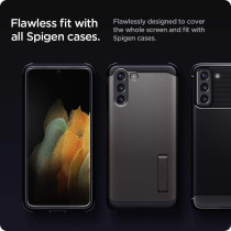 Spigen Tempered Glass Screen Protector Glas Tr Ez Fit, Designed For Galaxy S21, 2021, Pack Of 2