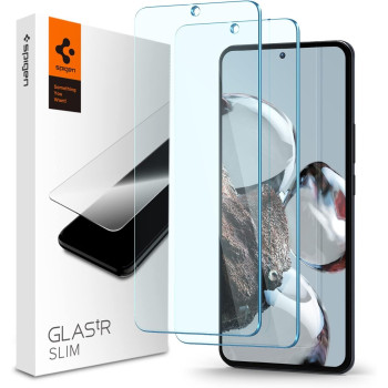 Spigen GlasTr Slim Screen Protector Compatible With Xiaomi 12T, Xiaomi 12T Pro, Pack Of 2, Scratch-Resistant, 9H Hardness Film