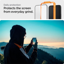 Spigen Tempered Glass Screen Protector Glastr Alignmaster Designed For iPhone 15 Pro Max - Edge To Edge Protection, Pack Of 2