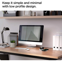 Spigen Mag Fit Duo Designed For Magsafe Charger Stand For iPhone 15, iPhone 14, iPhone 13, iPhone 12 Models/Apple Watch Stand For All Series/Airpods Magsafe Charging Pad Case, White