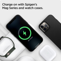 Spigen Mag Fit Duo Designed For Magsafe Charger Stand For iPhone 15, iPhone 14, iPhone 13, iPhone 12 Models/Apple Watch Stand For All Series/Airpods Magsafe Charging Pad Case, White