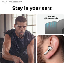 Elago 6 Pairs, Compatible With Airpods Pro 2 Ear Tips With Earbuds Cover, Compatible With Apple Airpods Pro 2nd Generation, 3 Sizes Large Plus Medium Plus Small, Dark Grey