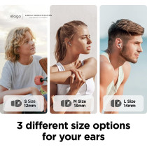 Elago 6 Pairs, Compatible With Airpods Pro 2 Ear Tips With Earbuds Cover, Compatible With Apple Airpods Pro 2nd Generation, 3 Sizes Large Plus Medium Plus Small, Dark Grey
