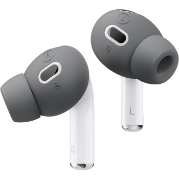Elago 6 Pairs, Compatible With Airpods Pro 2 Ear Tips With Earbuds Cover, Compatible With Apple Airpods Pro 2nd Generation, 3 Sizes Large Plus Medium Plus Small, Dark Grey