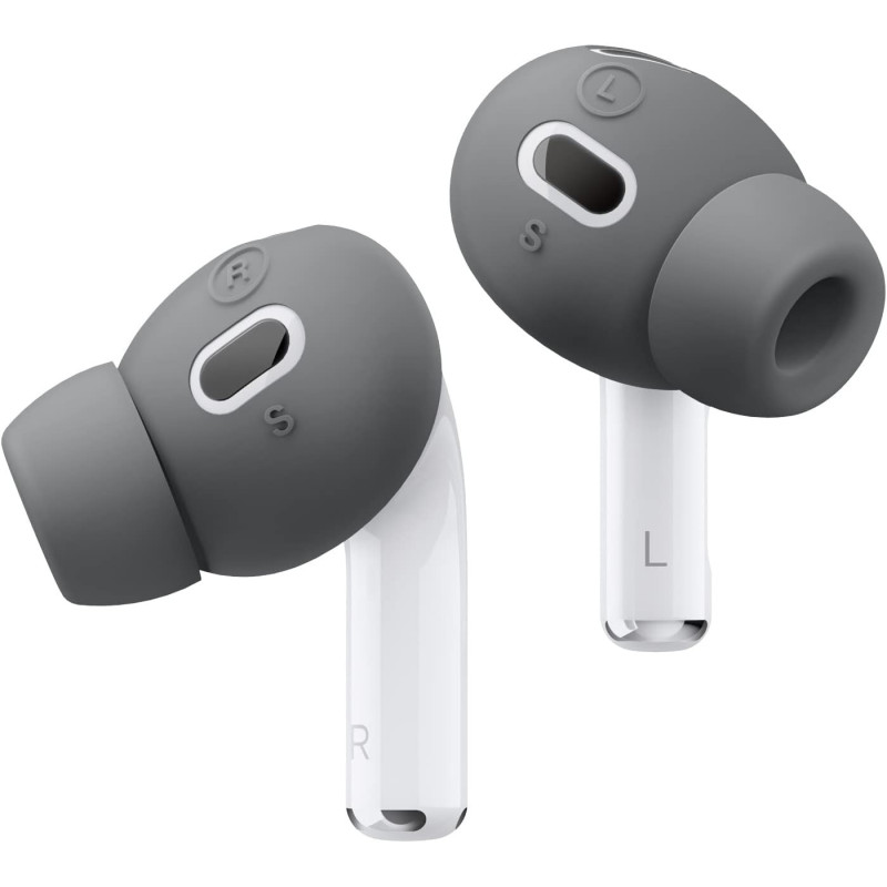 Elago 6 Pairs, Compatible With Airpods Pro 2 Ear Tips With Earbuds Cover, Compatible With Apple Airpods Pro 2nd Generation, 3 Sizes Large Plus Medium Plus Small, Dark Grey