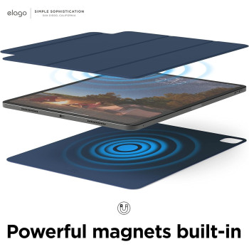 Elago Case For iPad Pro 12.9 6th, 5th, 4th Generation - iPad Case With Magnetic Attachment To Metal Materials, Compatible With Apple iPad Pencil And Elago Pencil Case, Blue