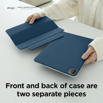 Elago Case For iPad Pro 12.9 6th, 5th, 4th Generation - iPad Case With Magnetic Attachment To Metal Materials, Compatible With Apple iPad Pencil And Elago Pencil Case, Blue