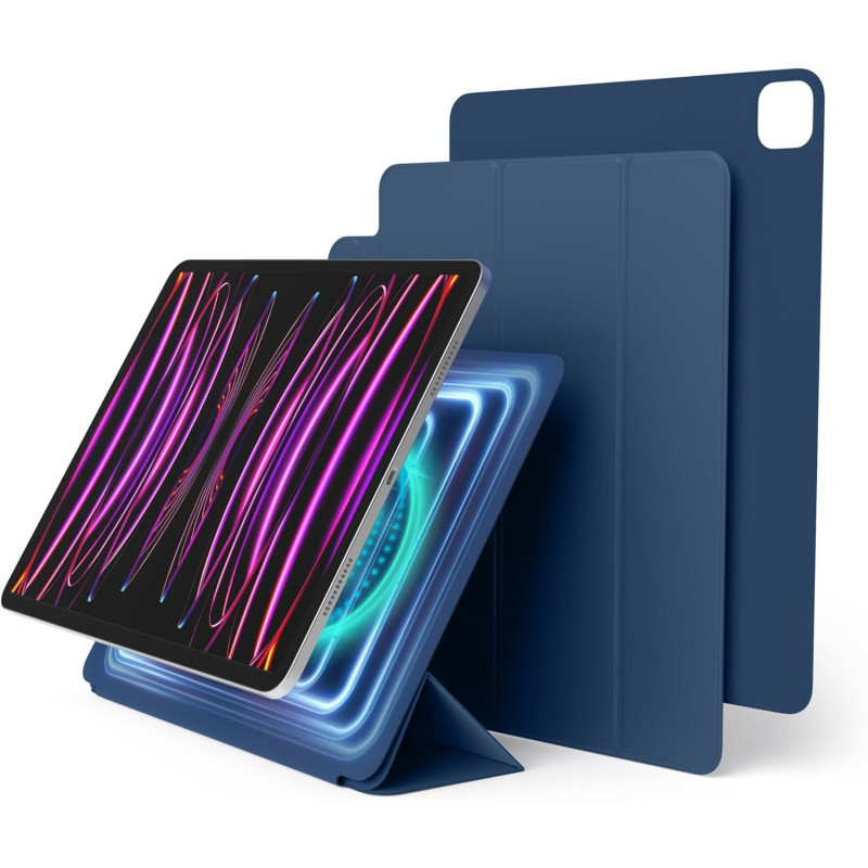 Elago Case For iPad Pro 12.9 6th, 5th, 4th Generation - iPad Case With Magnetic Attachment To Metal Materials, Compatible With Apple iPad Pencil And Elago Pencil Case, Blue
