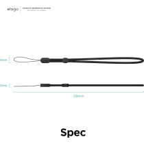 Elago Lanyard Compatible With Airpods Pro 2, Nylon Wrist Strap, Anti Drop, Extra Security, Adjustable Button, Widely Applicable, Black