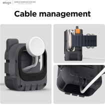 Elago W10 Stand Compatible With Apple Watch Ultra, Series 8/7/6/5/4/3/2/1/Se (49mm, 45mm, 44mm,42mm), Dark Grey, Compatible With Nightstand Mode