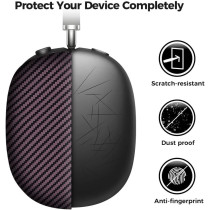 Monocarbon Genuine Carbon Fiber Case For Airpods Max Headphones, With Airpods Max Cover, Ultra Protective, Matte Purple