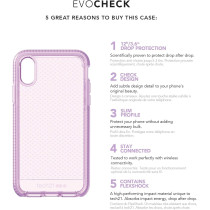 Tech21 Evo Check Apple iPhone Xs Max Phone Case With 12 Ft Drop Protection, Orchid