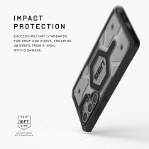 Urban Armor Gear Uag Designed For Samsung Galaxy S24 Ultra Case 6.8 Inch, Pathfinder Clear Ice, Magnetic Charging Rugged Military Drop-Proof Impact Resistant Non-Slip Transparent Protective Cover