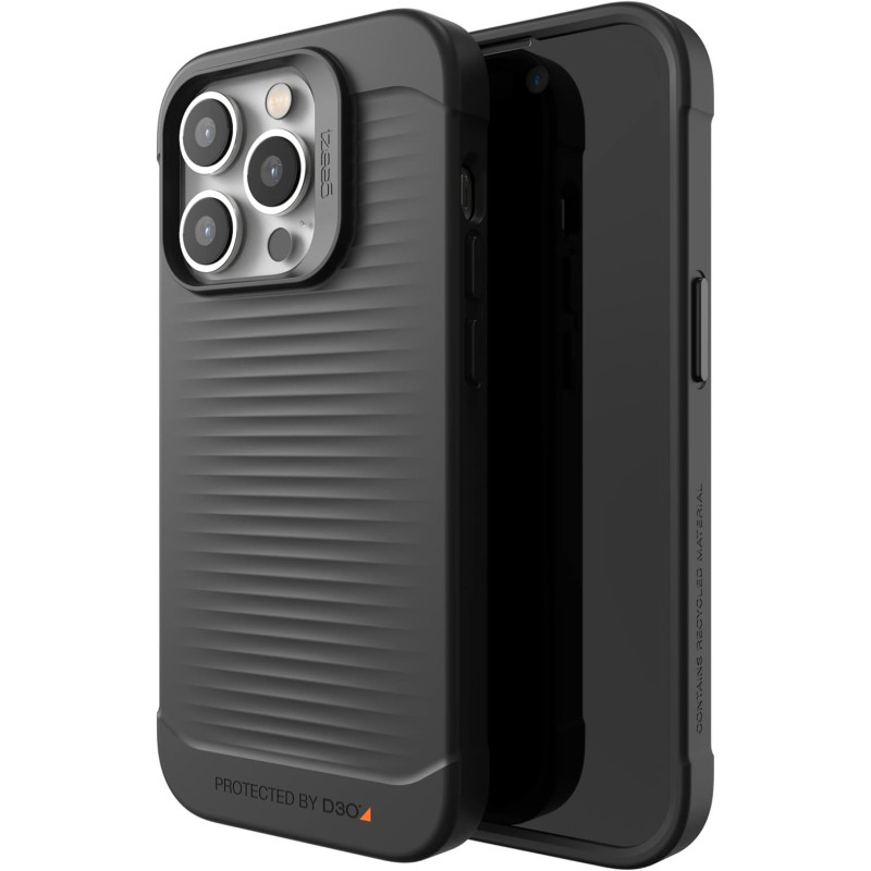 Zagg Havana iPhone Case, D30 Drop Protection Up To (10Ft/3M), Wireless Charging Compatible, Reinforced Top, Bottom And Edges, Anti-Microbial Properties, iPhone 14 Pro Case, Black