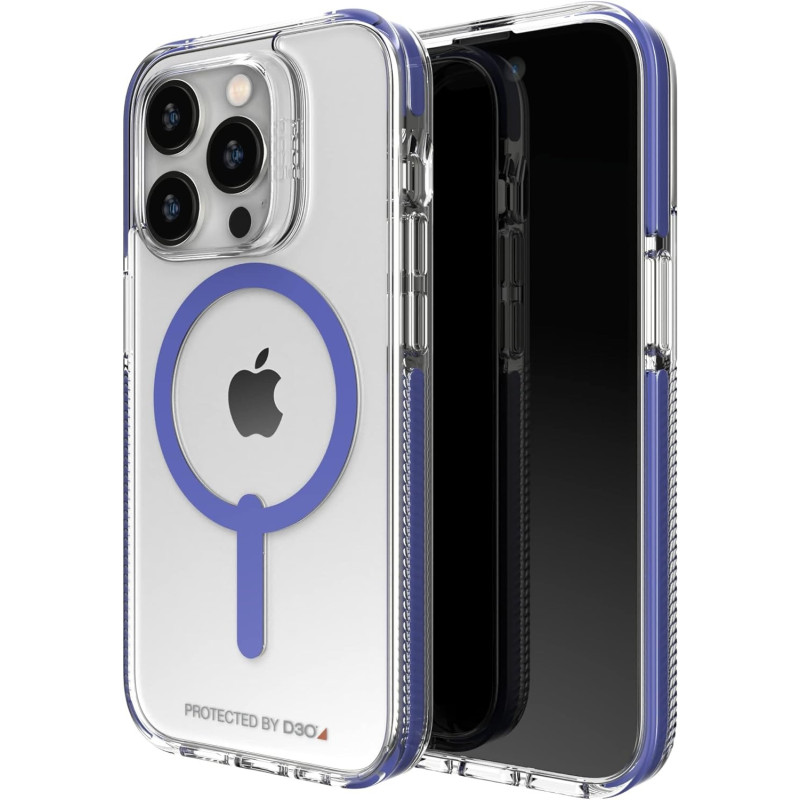 Zagg Santa Cruz Snap Case Apple iPhone 14 Pro, D30 Drop Protection Up To (13Ft, 4M), Wireless Charging Compatible, Reinforced Top, Bottom And Edges, Blue