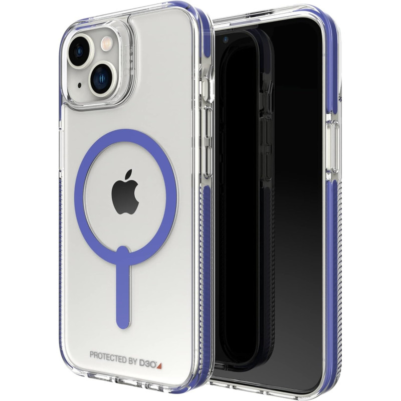 Zagg Gear4 Santa Cruz Snap Case Apple iPhone 14, D30 Drop Protection Up To (13Ft, 4M), Wireless Charging Compatible, Reinforced Top, Bottom And Edges Periwinkle, Blue