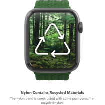 Zagg Gear4 Braided Stretchy Solo Loop Band â€“ Forest Green - Compatible With Apple Watch 42mm 44mm 45mm, Elastic Strap Wristbands For watch Series 7/6/Se/5/4/3/2/1, Medium (705009503)