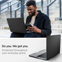 Spigen Urban Fit Designed For New Macbook Pro 14 Inch, M3 / M3 Pro / M3 Max (2023) And M2 Pro / M2 Max A2779 (2023) / M1 Pro / M1 Max A2442 (2021) Protective Hard Shell Case, Black