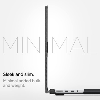 Spigen Urban Fit Designed For New Macbook Pro 14 Inch, M3 / M3 Pro / M3 Max (2023) And M2 Pro / M2 Max A2779 (2023) / M1 Pro / M1 Max A2442 (2021) Protective Hard Shell Case, Black