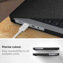 Spigen Urban Fit Designed For New Macbook Pro 14 Inch, M3 / M3 Pro / M3 Max (2023) And M2 Pro / M2 Max A2779 (2023) / M1 Pro / M1 Max A2442 (2021) Protective Hard Shell Case, Black