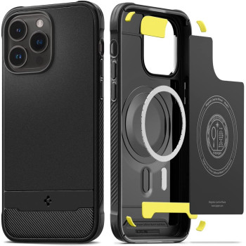 Spigen Rugged Armor (Magfit) Compatible With Magsafe Designed For iPhone 14 Pro Case 2022, Matte Black