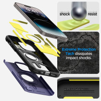 Spigen Tough Armor (Magfit) Compatible With Magsafe Designed For iPhone 14 Pro Max Case 2022, Deep Purple