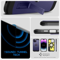 Spigen Tough Armor (Magfit) Compatible With Magsafe Designed For iPhone 14 Pro Max Case 2022, Deep Purple