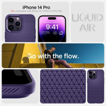 Spigen Liquid Air Armor Designed For iPhone 14 Pro Case 2022, Deep Purple