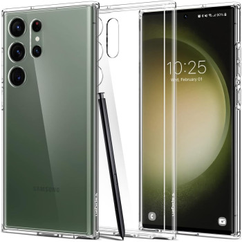 Spigen Ultra Hybrid Designed For Galaxy S23 Ultra Case 2023, Crystal Clear
