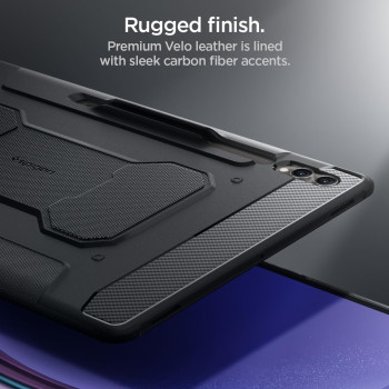 Spigen Rugged Armor Pro Designed For Samsung Galaxy Tab S9 Ultra Case 14.6 Inch, 2023 (SM-X91) / Galaxy Tab S8 Ultra Premium Protective Tri-Fold Cover With Auto Sleep/Wake And S Pen Holder, Black