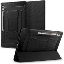 Spigen Rugged Armor Pro Designed For Samsung Galaxy Tab S9 Ultra Case 14.6 Inch, 2023 (SM-X91) / Galaxy Tab S8 Ultra Premium Protective Tri-Fold Cover With Auto Sleep/Wake And S Pen Holder, Black