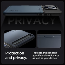 Spigen Slim Armor CS Designed For iPhone 15 Pro Max Case (2023), Military-Grade Protection, Card Holder, Metal Slate