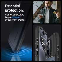 Spigen Slim Armor CS Designed For iPhone 15 Pro Max Case (2023), Military-Grade Protection, Card Holder, Metal Slate