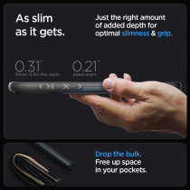 Spigen Slim Armor CS Designed For iPhone 15 Pro Max Case (2023), Military-Grade Protection, Card Holder, Metal Slate