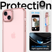 Spigen Ultra Hybrid Designed For iPhone 15 Case (2023), Anti-Yellowing, Military-Grade Protection, Rose Crystal