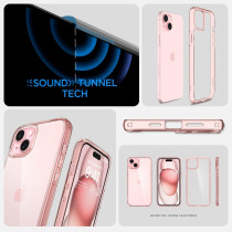 Spigen Ultra Hybrid Designed For iPhone 15 Case (2023), Anti-Yellowing, Military-Grade Protection, Rose Crystal