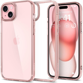 Spigen Ultra Hybrid Designed For iPhone 15 Case (2023), Anti-Yellowing, Military-Grade Protection, Rose Crystal