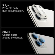 Spigen Camera Lens Screen Protector Glastr Optik Designed For iPhone 11 Pro/iPhone 11 Pro Max, Silver, Pack Of 2