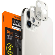 Spigen Camera Lens Screen Protector Glastr Optik Designed For iPhone 11 Pro/iPhone 11 Pro Max, Silver, Pack Of 2