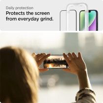 Spigen Tempered Glass Screen Protector Glastr Alignmaster Designed For iPhone 14 (2022) / iPhone 13 (2021) / iPhone 13 Pro (2021) - Edge To Edge Protection, Pack Of 2