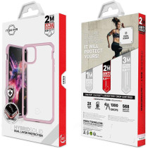 Itskins Hybrid Solid Protective Phone Case Compatible With iPhone 11 Pro, Slim Hybrid Case, Anti-Yellowing, And Heavy Duty Shockproof Cover, Military Phone Case, Coral And Pink