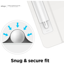 Elago Pencil Holder Compatible With Apple Pencil Pro, Apple Pencil (1st And 2nd Generation) And Apple Pencil (Usb-C), Strong Adhesive Sleeve, Pu Leather And Soft Lycra Material, White