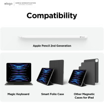 Elago Metal Pencil Holder Compatible With Apple Pencil Pro And Apple Pencil 2nd Generation, Compatible With Apple Magic Keyboard, Smart Keyboard Folio And Other Magnetic Cases For iPad