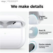 Elago 6 Pairs, Compatible With Airpods Pro 2 Ear Tips With Earbuds Cover, Compatible With Apple Airpods Pro 2nd Generation 3 Sizes Large Plus Medium Plus Small, Nightglow Blue